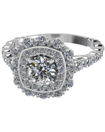 1.20 CTW Double Halo Diamond Ring
