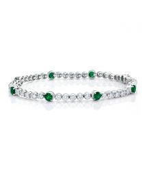 Emerald and Diamond Line Bracelet