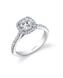 Elegant Cushion-Shaped Halo Engagement Ring