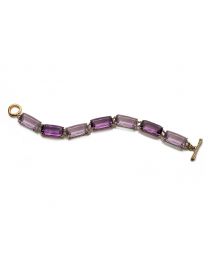  Amethyst & Lavender Amethyst Single Line Cushion Bracelet