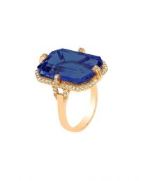 London Blue Topaz Emerald Cut Ring