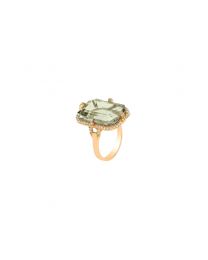 Prasiolite Emerald Cut Ring