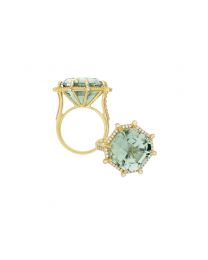 Presiolite Emerald Cut Asscher Ring