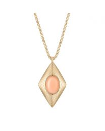 Lucia Hand Engraved Pendant with Peach Moonstone 