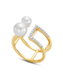 Pearl and Diamond Bubble RIng