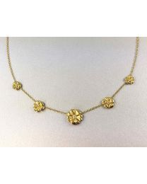 18 Karat Yellow Gold Blossom Necklace