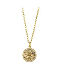 18kyg small tree of life pendant with champagne diamonds